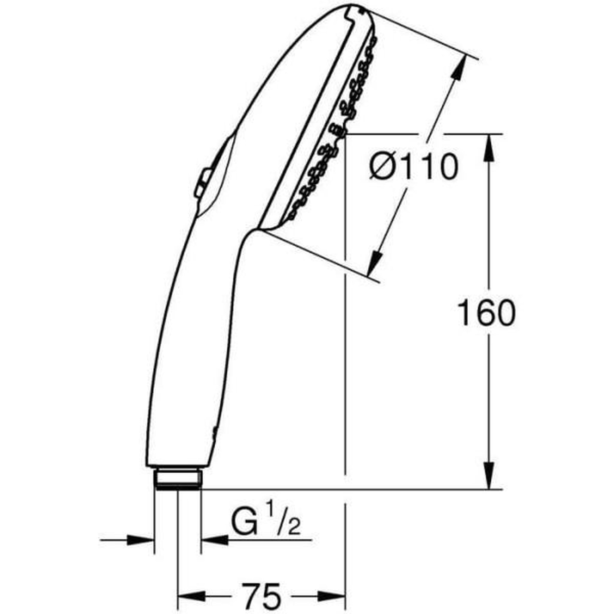 Voir la diapositive 3 : Grohe Pommeau de douche - GROHE Vitalio Start 110 279462431 - 2 jets (Pluie/Stimulant) - Economie d'eau - Procédé anti-calcaire - No