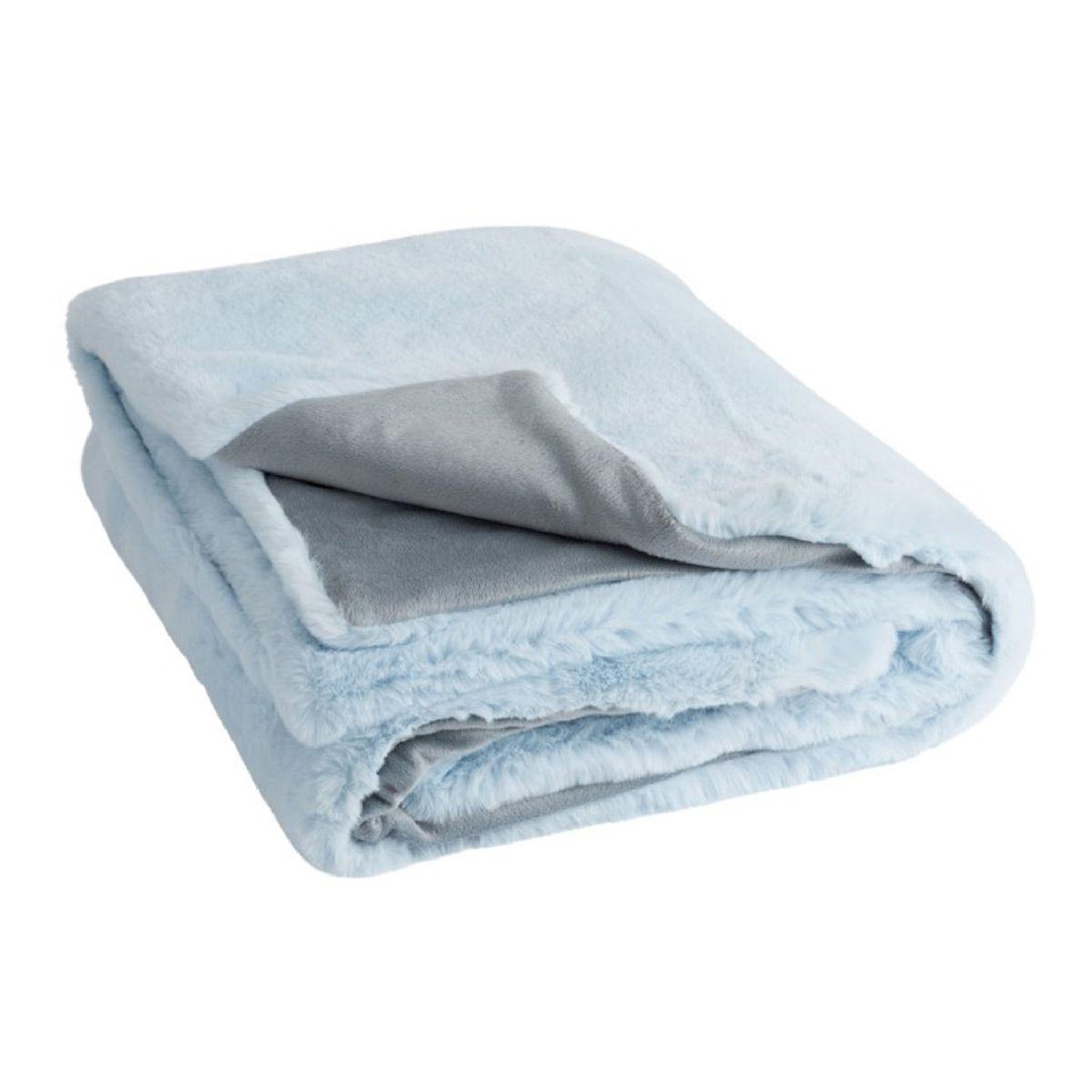 Voir la diapositive 2 : J-LINE Plaid imitation fourrure  cutie  130x180cm bleu