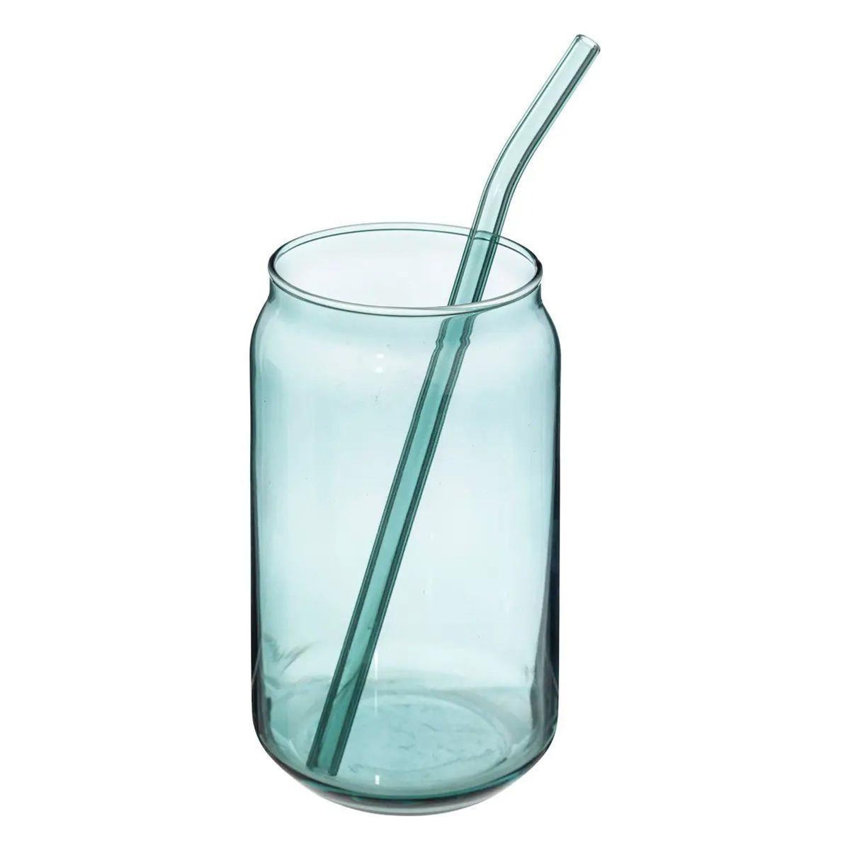 SECRET DE GOURMET Verre Cannette Avec Paille  Be Vintage  52cl Bleu