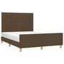 Voir la diapositive 3 : VIDAXL Cadre de lit sans matelas marron fonce 140x200 cm tissu