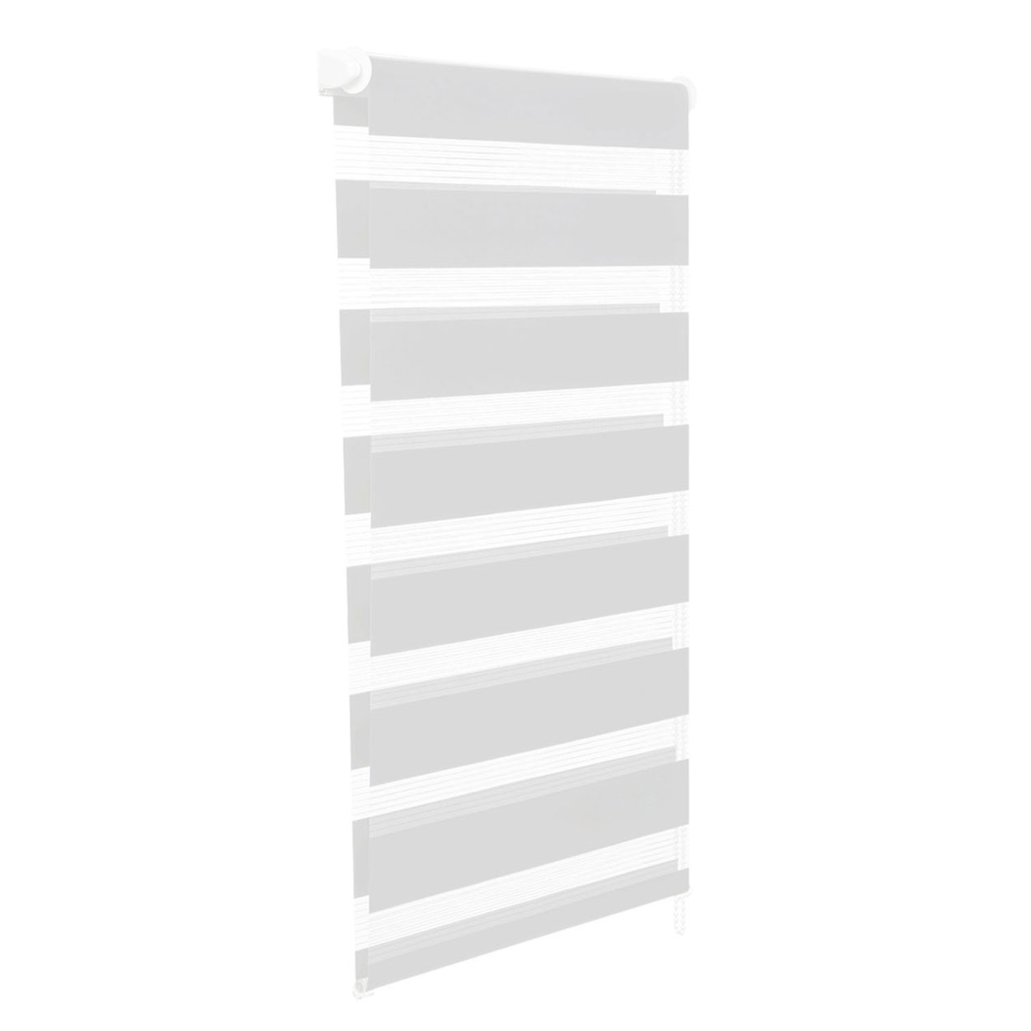 Voir la diapositive 6 : ID MARKET Lot de 2 stores enrouleurs zébrés jour nuit l.40 x h. Max 170 cm blancs