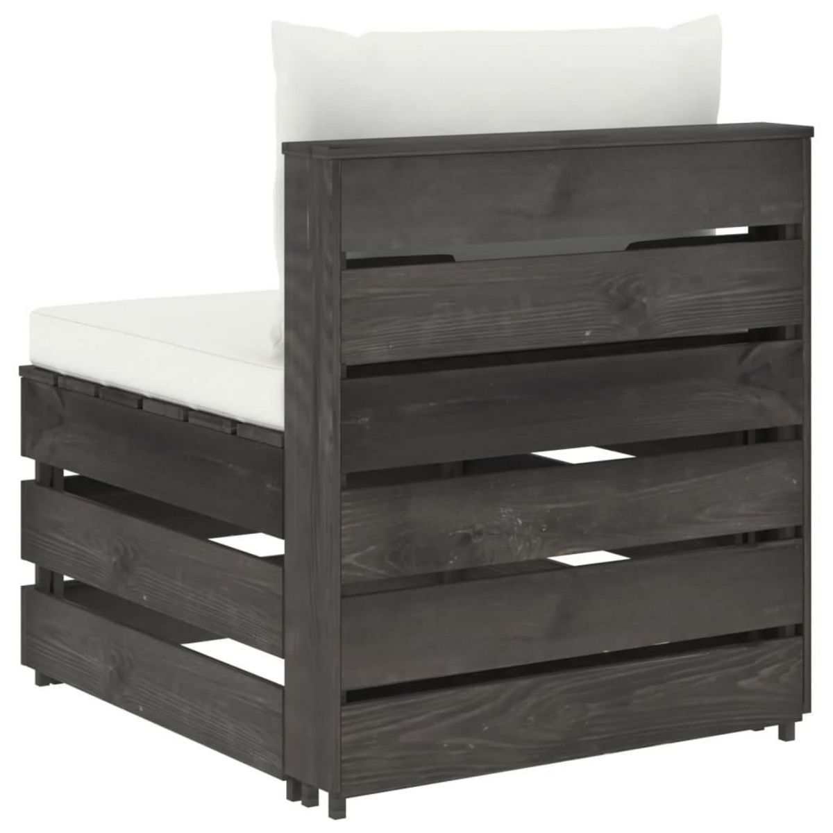 VIDAXL Canape central sectionnel avec coussins Bois impregne de gris