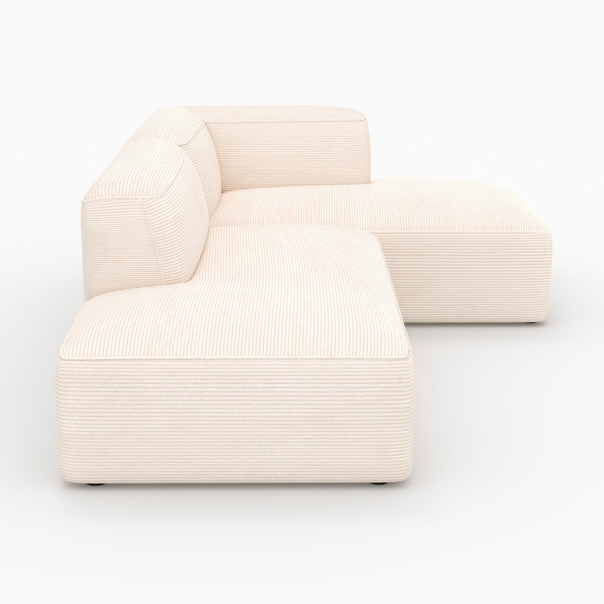 Voir la diapositive 6 : MAISON PAVANE Canapé d'angle droit modulable en velours côtelé 4 places-mina