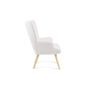 Voir la diapositive 4 : Fauteuil tissu bouclette blanc SVEN