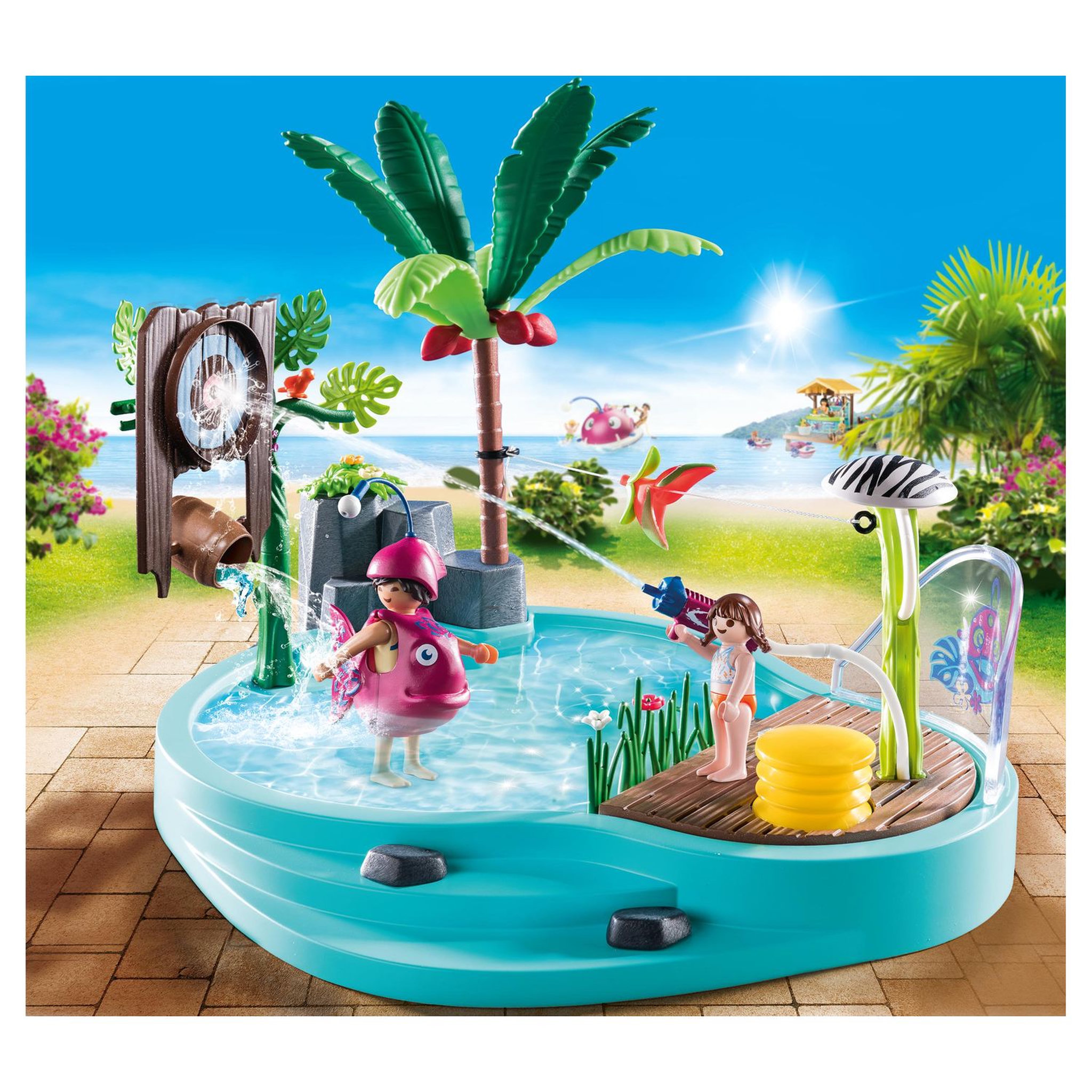 Voir la diapositive 4 : PLAYMOBIL 70610 - Family Fun Piscine avec jet d'eau