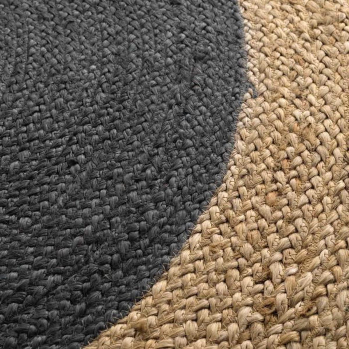 Paris Prix Tapis Rond en Jute  Napoli  120cm Anthracite