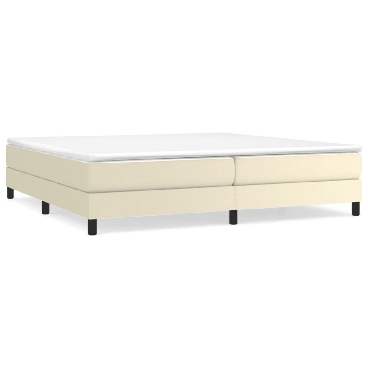 VIDAXL Sommier a lattes de lit avec matelas Creme 200x200cm Similicuir