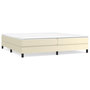 Voir la diapositive 2 : VIDAXL Sommier a lattes de lit avec matelas Creme 200x200cm Similicuir