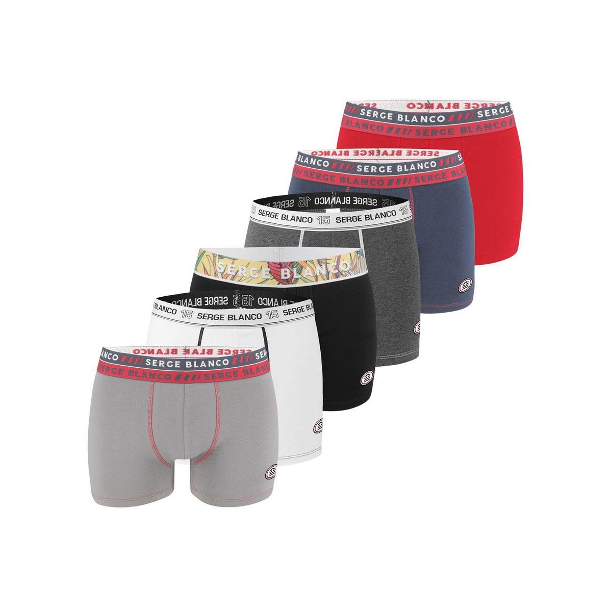 SERGE BLANCO Pack Surprise de 6 Boxers coton homme
