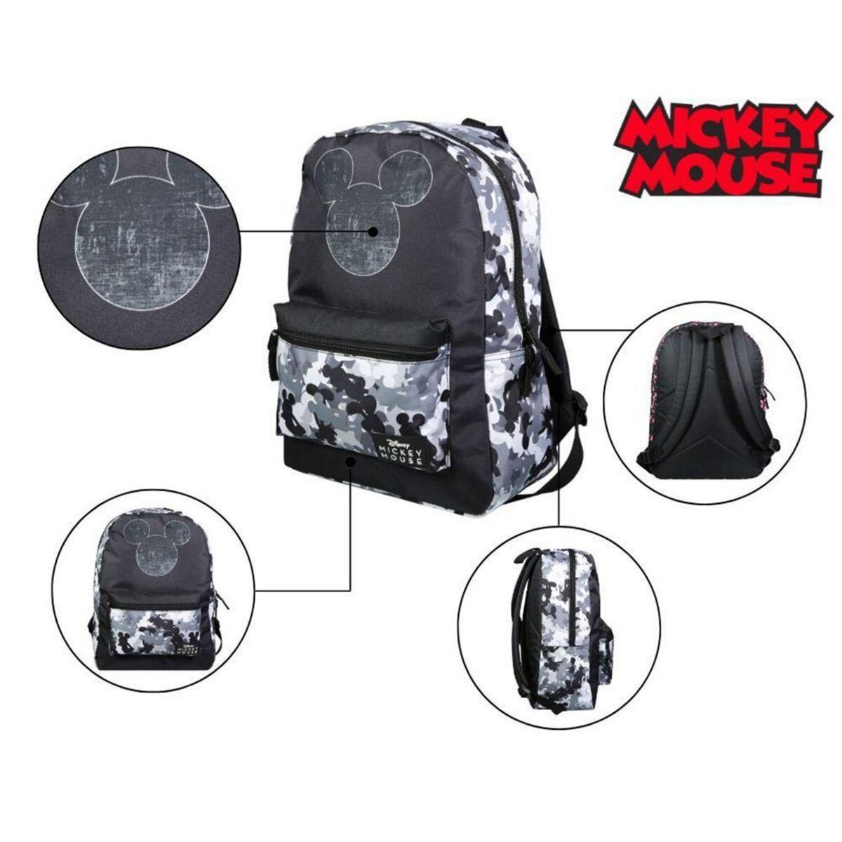 Bagtrotter BAGTROTTER Sac à dos 1 compartiment Disney Mickey Noir