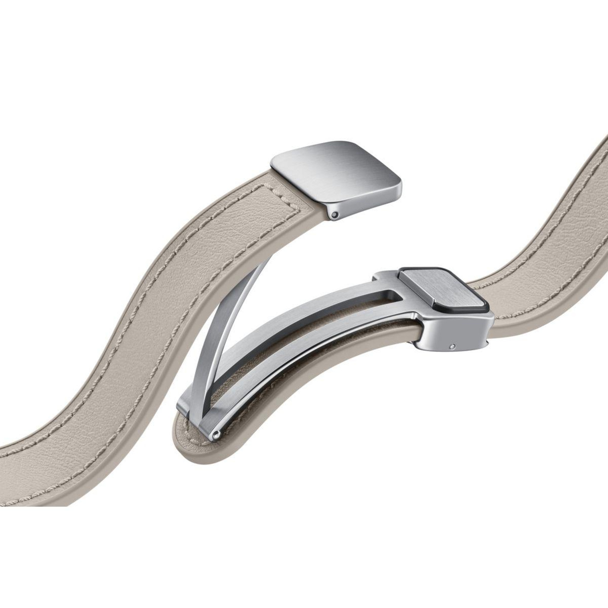 Voir la diapositive 4 : Samsung Bracelet Watch 5/6/7 S/M Hybrid Simili cuir Taupe