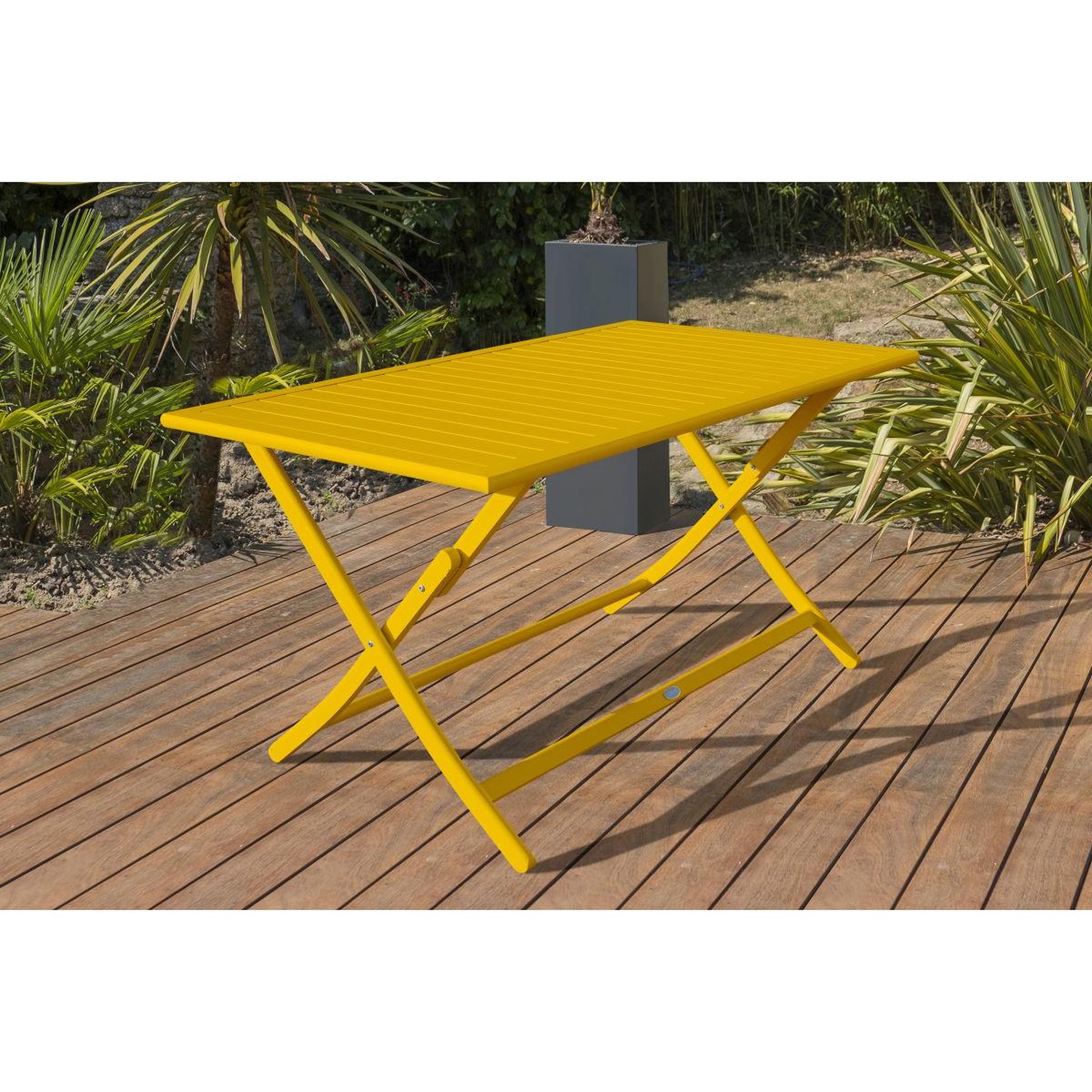 Voir la diapositive 3 : Paris Prix Ensemble table de jardin pliante & 4 chaises  marius  140cm moutarde