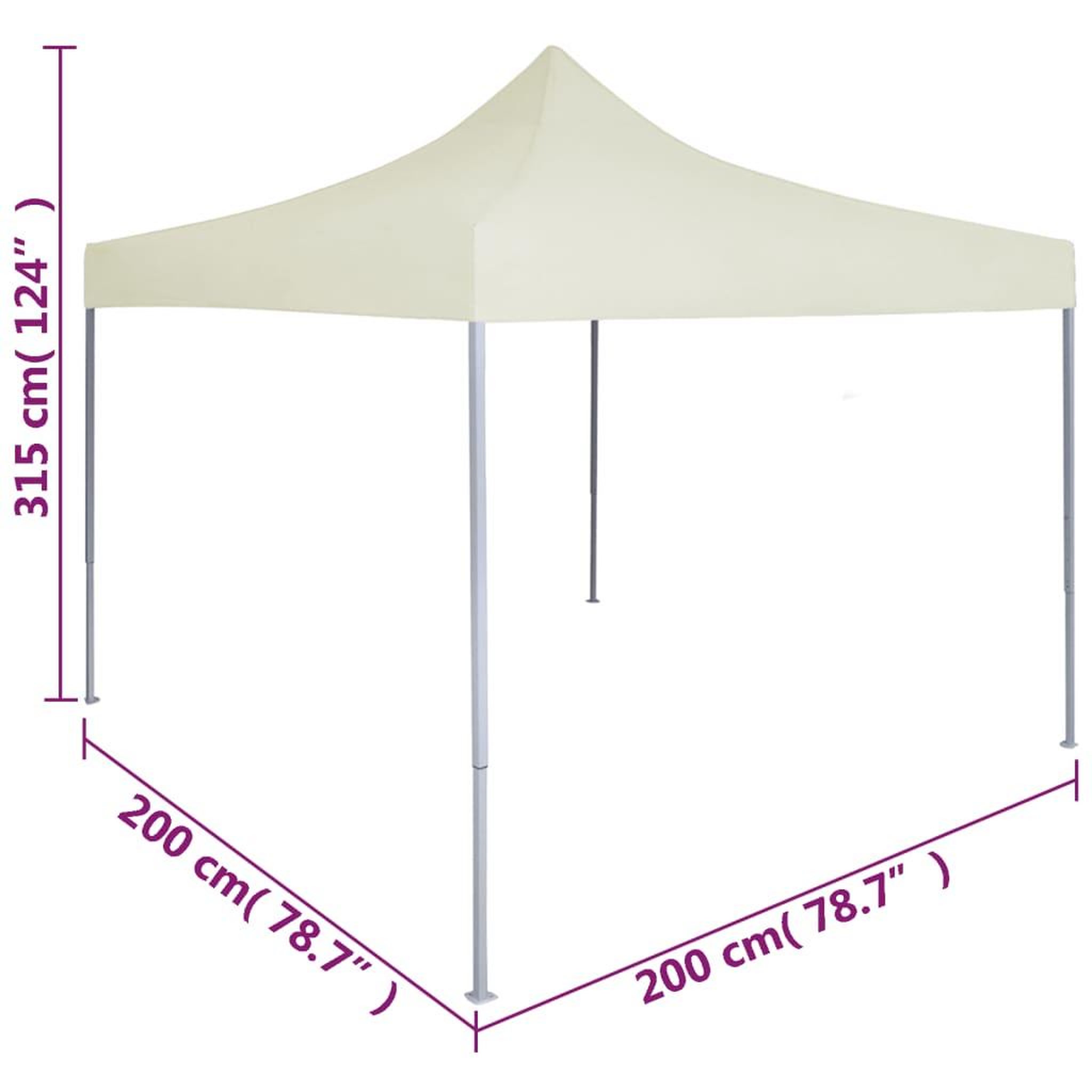 Voir la diapositive 6 : VIDAXL Tente de reception pliable professionnelle 2x2 m Acier Creme