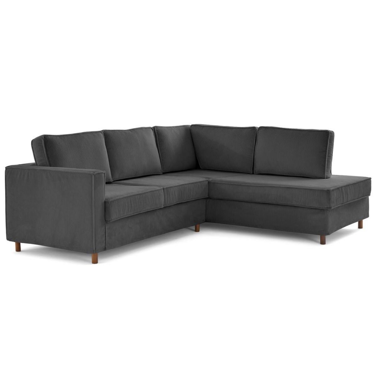 LISA DESIGN Jake - canapé déhoussable d'angle droit 5 places en velours côtelé