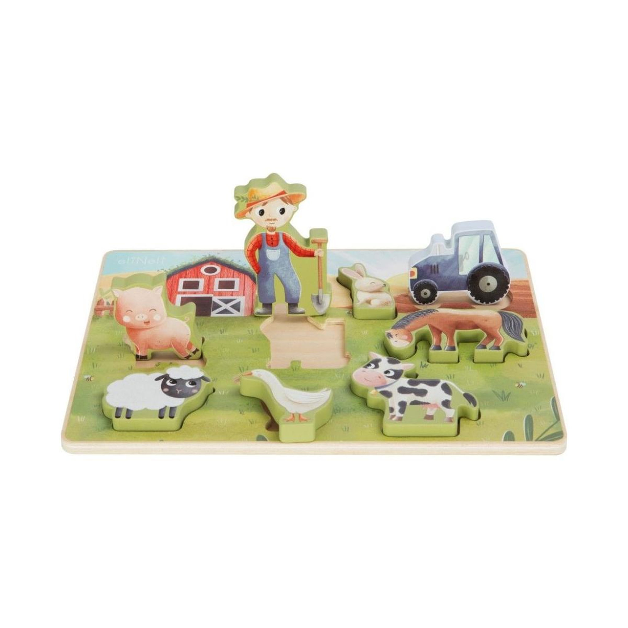 ELINELI Puzzle encastrement en bois ferme