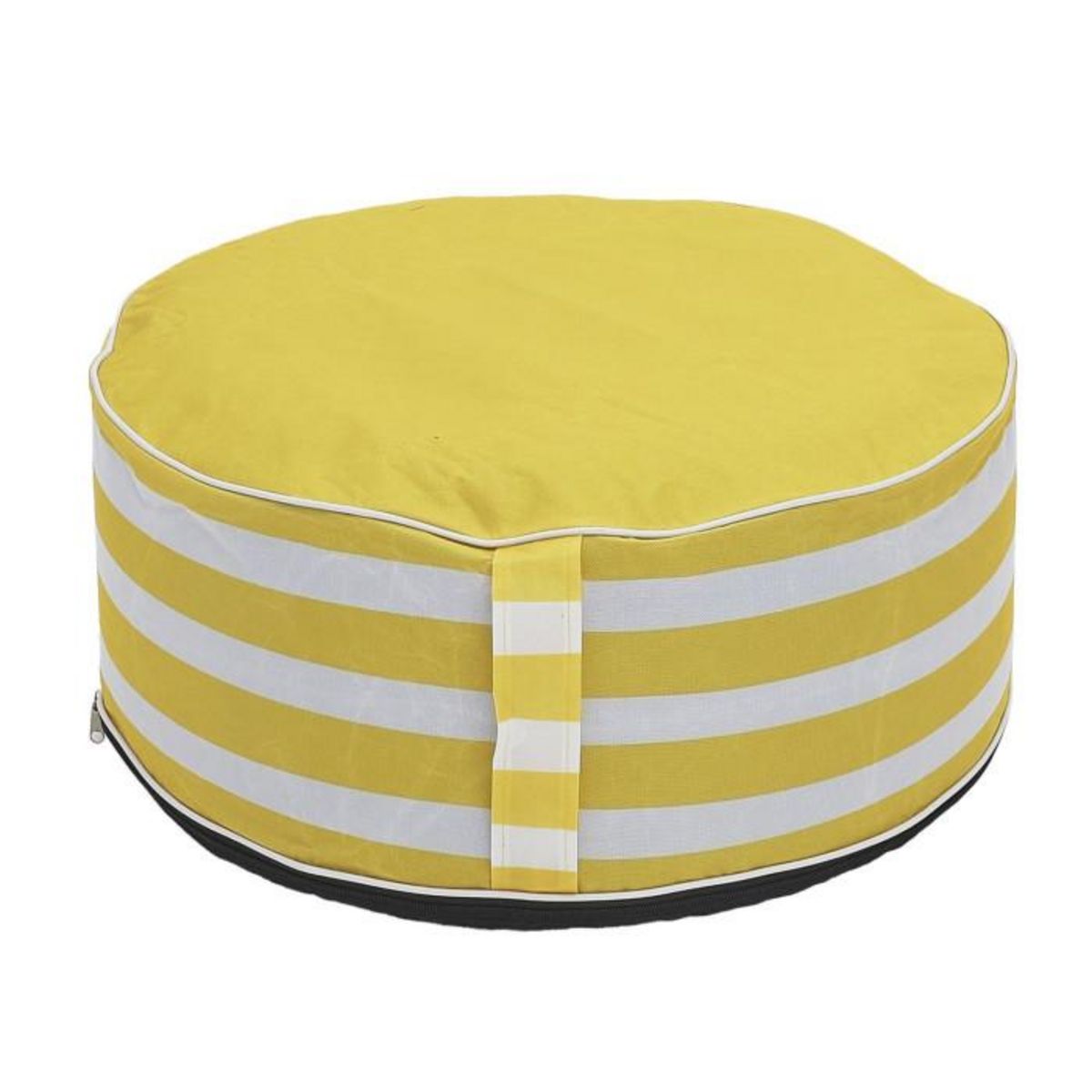 Paris Prix Pouf Gonflable Rayé  Bain de Soleil  56cm Jaune