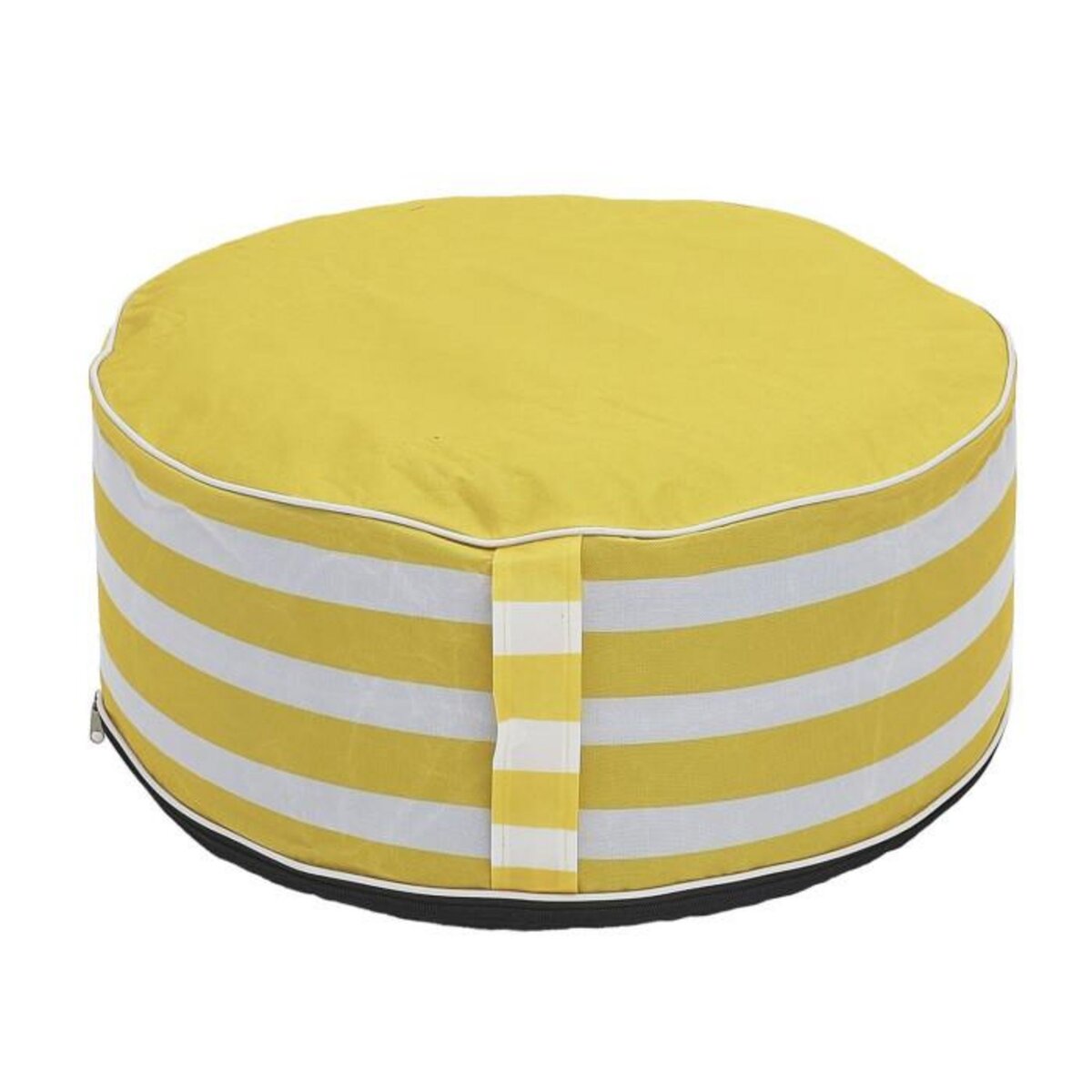 Paris Prix Pouf Gonflable Rayé  Bain de Soleil  56cm Jaune