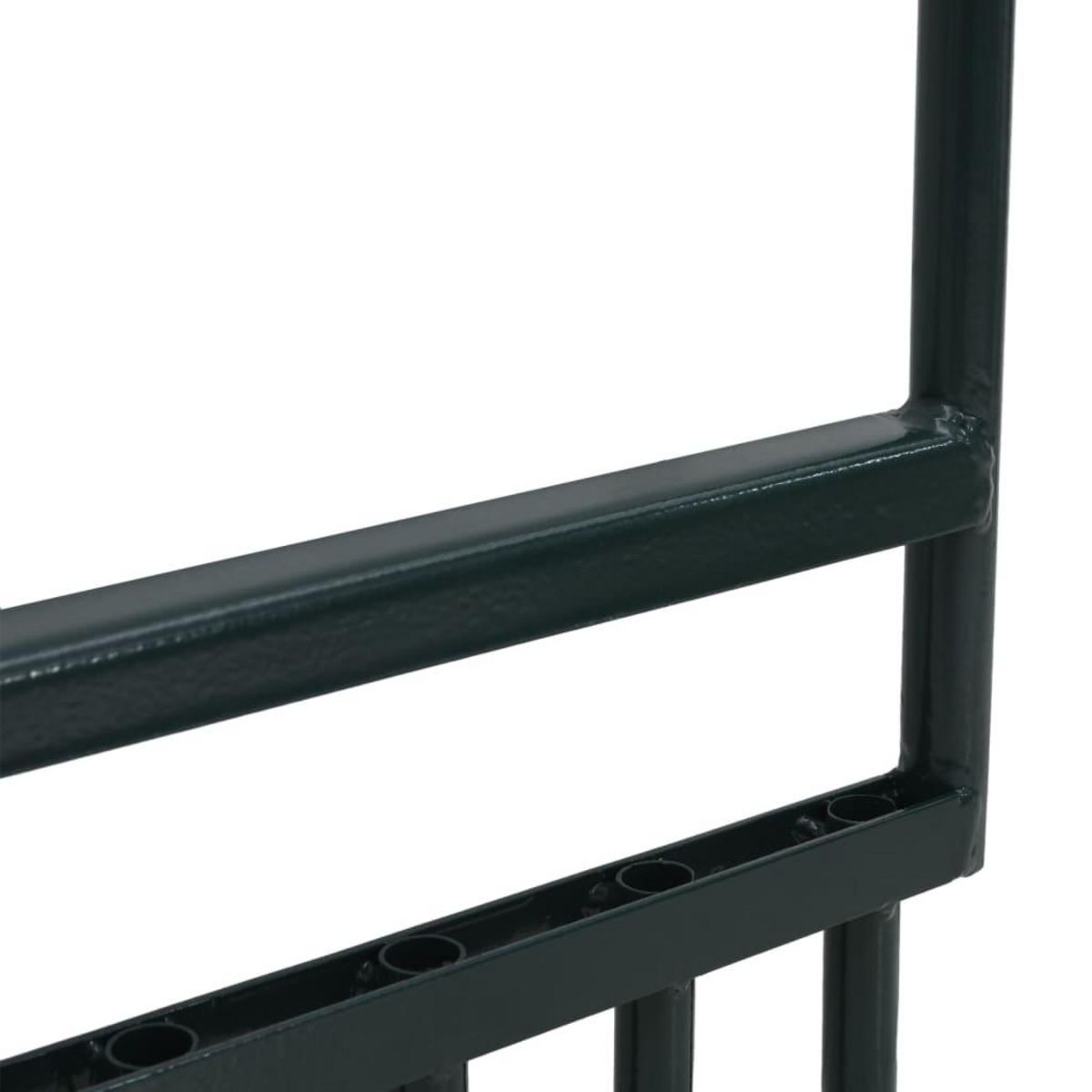 VIDAXL Aerateur de pelouse 5 dents creuses vert acier enduit de poudre