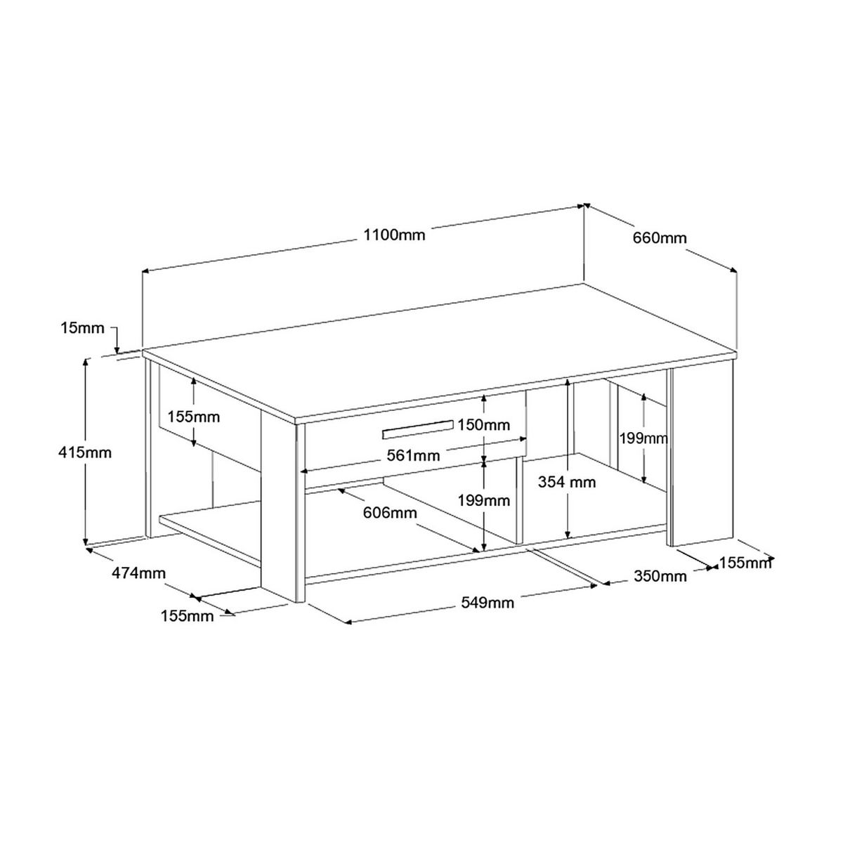 Table basse L110cm LOLA