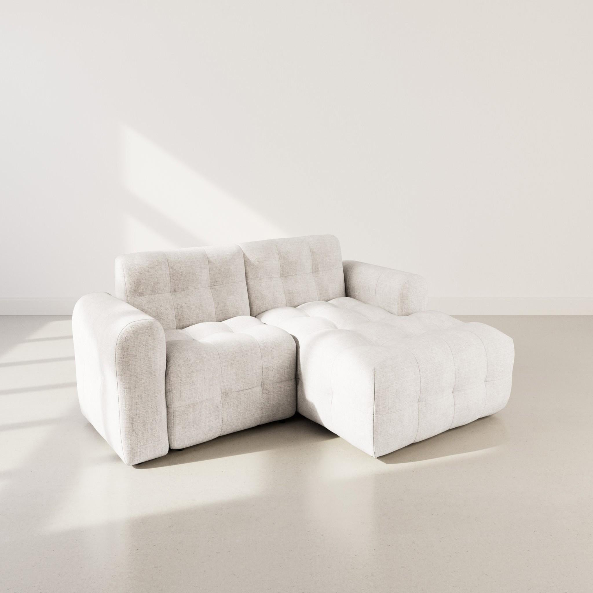 Voir la diapositive 3 : BEST MOBILIER Diane - canapé d'angle droit 4 places en velours texturé