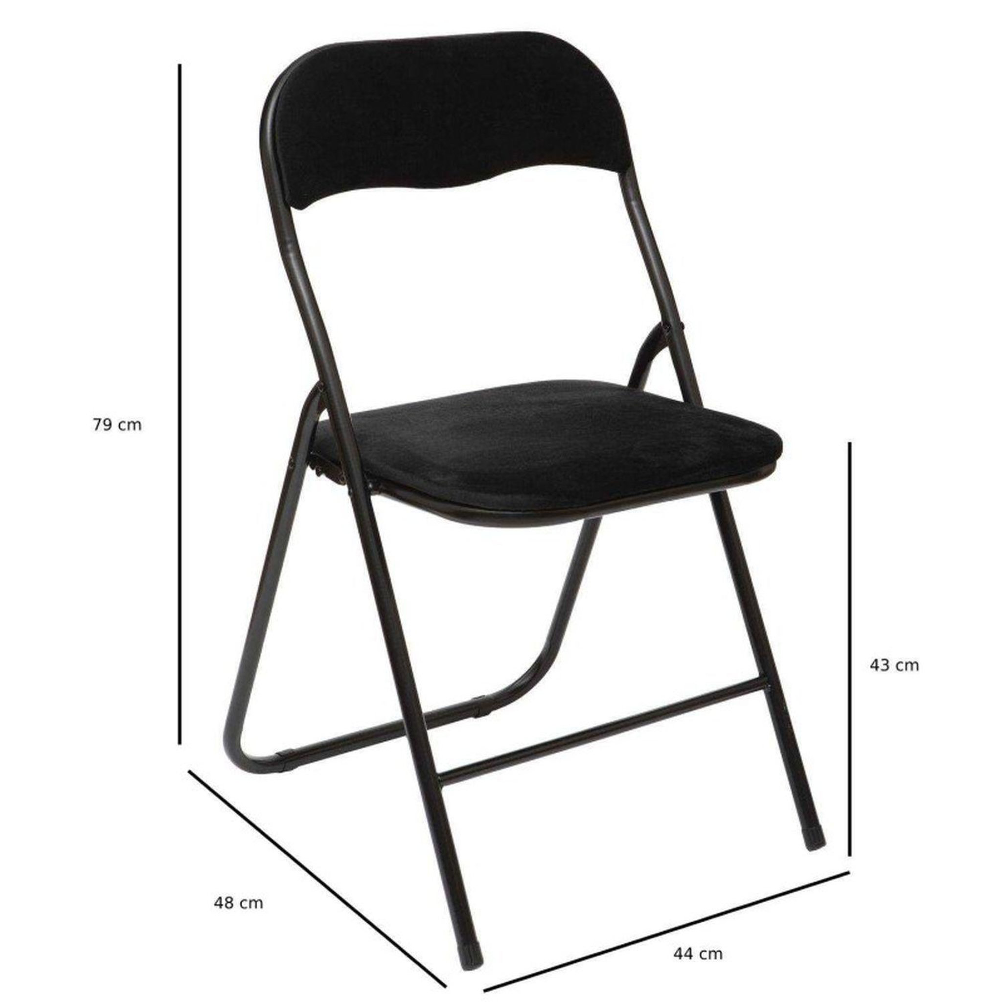 Voir la diapositive 3 : TOILINUX Lot de 6 chaises pliantes effet velours