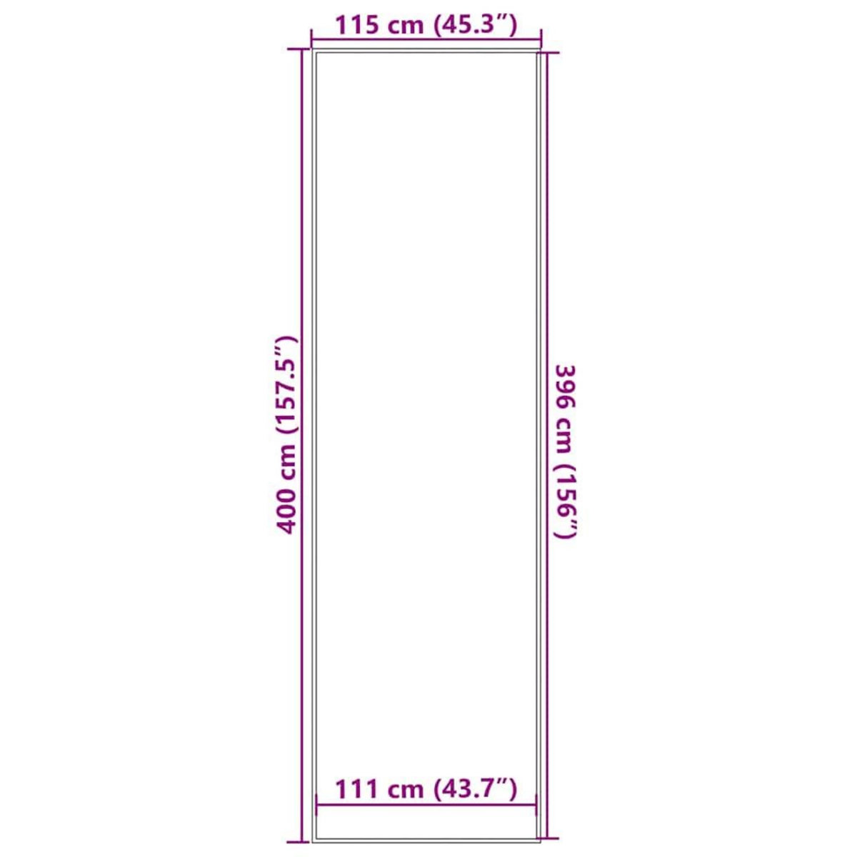 VIDAXL Paillasson marron 115x400 cm