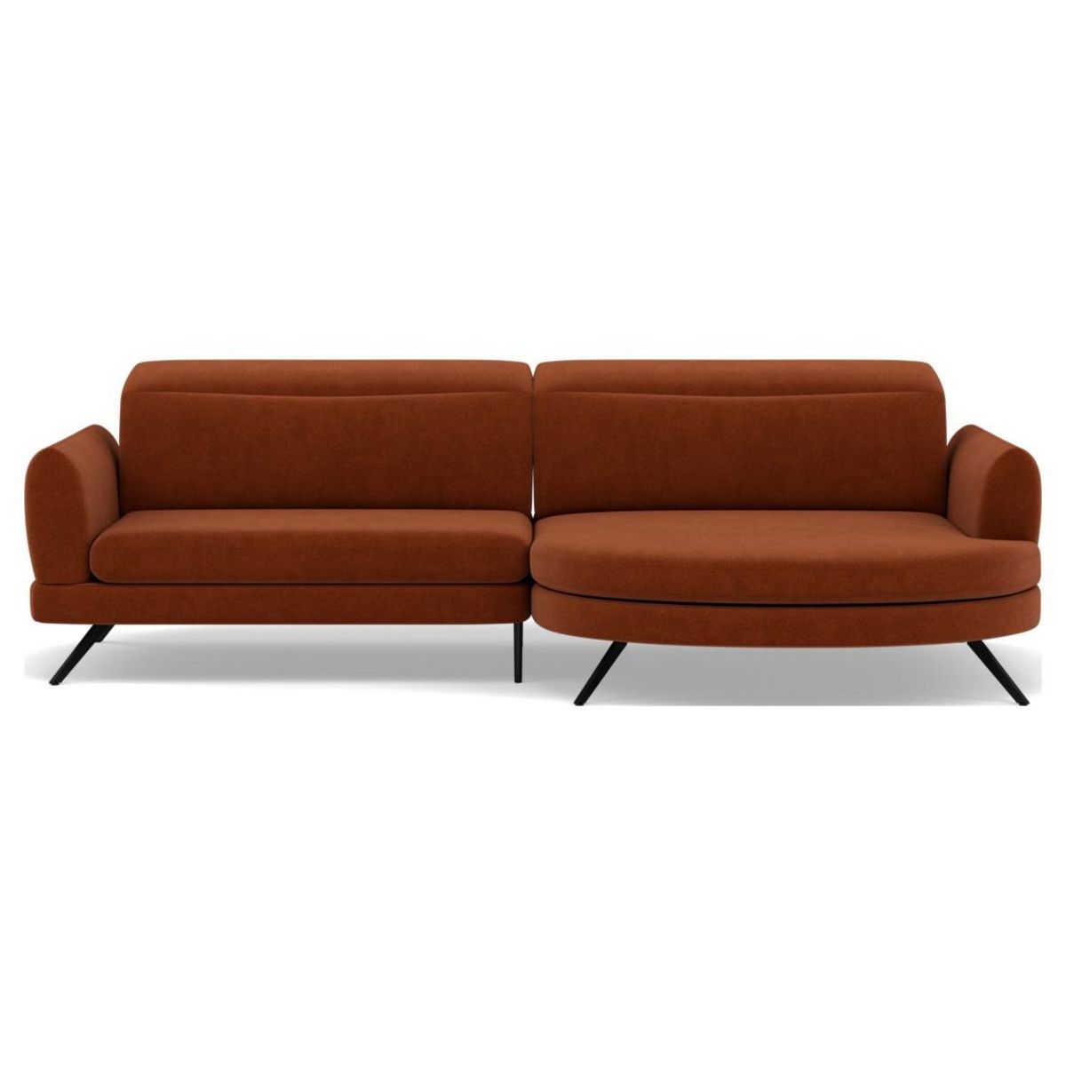 LISA DESIGN Terry - canapé d'angle droit 4 places avec têtières réglables en tissu texturé