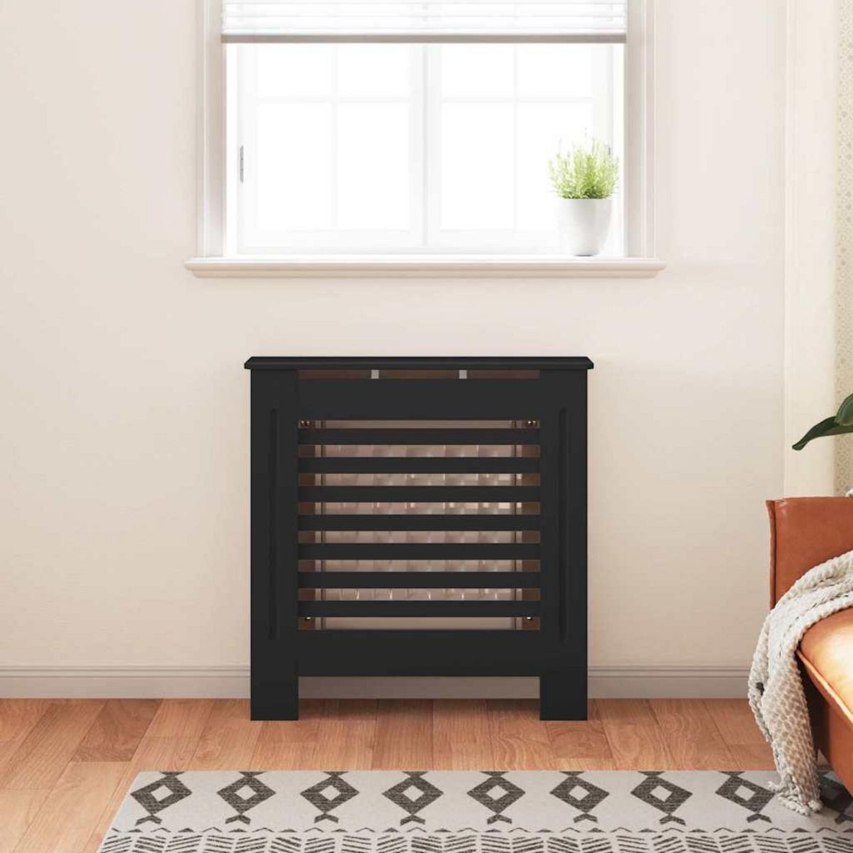 VIDAXL Cache-radiateur MDF Noir 78 cm