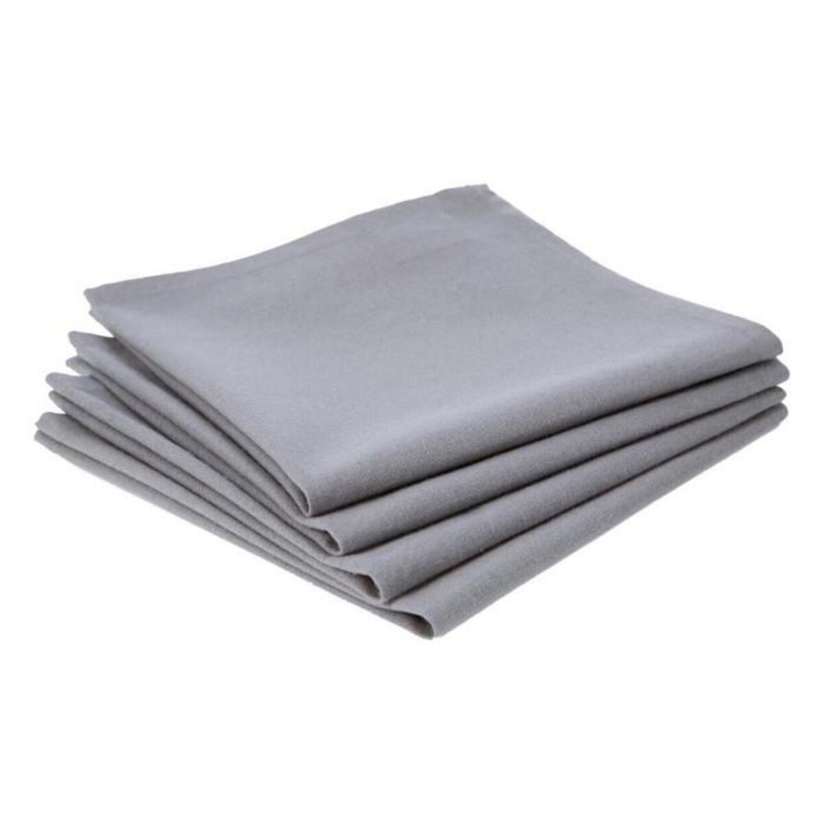 ATMOSPHERA Lot de 4 Serviettes de Table  Coton  40x40cm Gris Clair