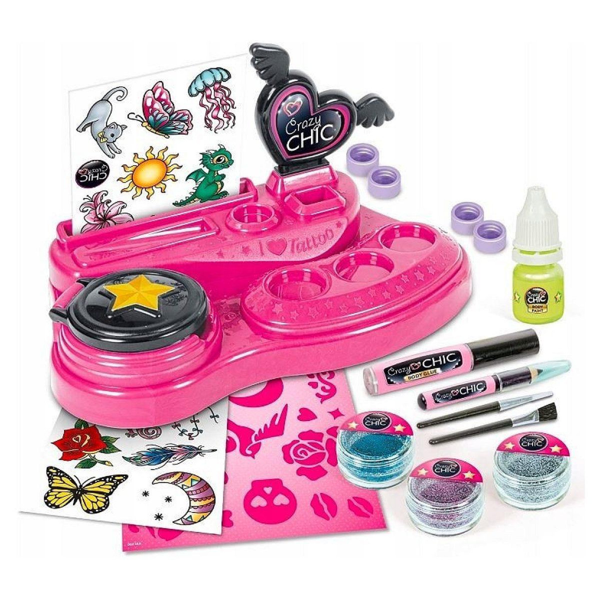 Voir la diapositive 3 : CLEMENTONI Coffret tatouages  18771 crazy chic - tatouages fous