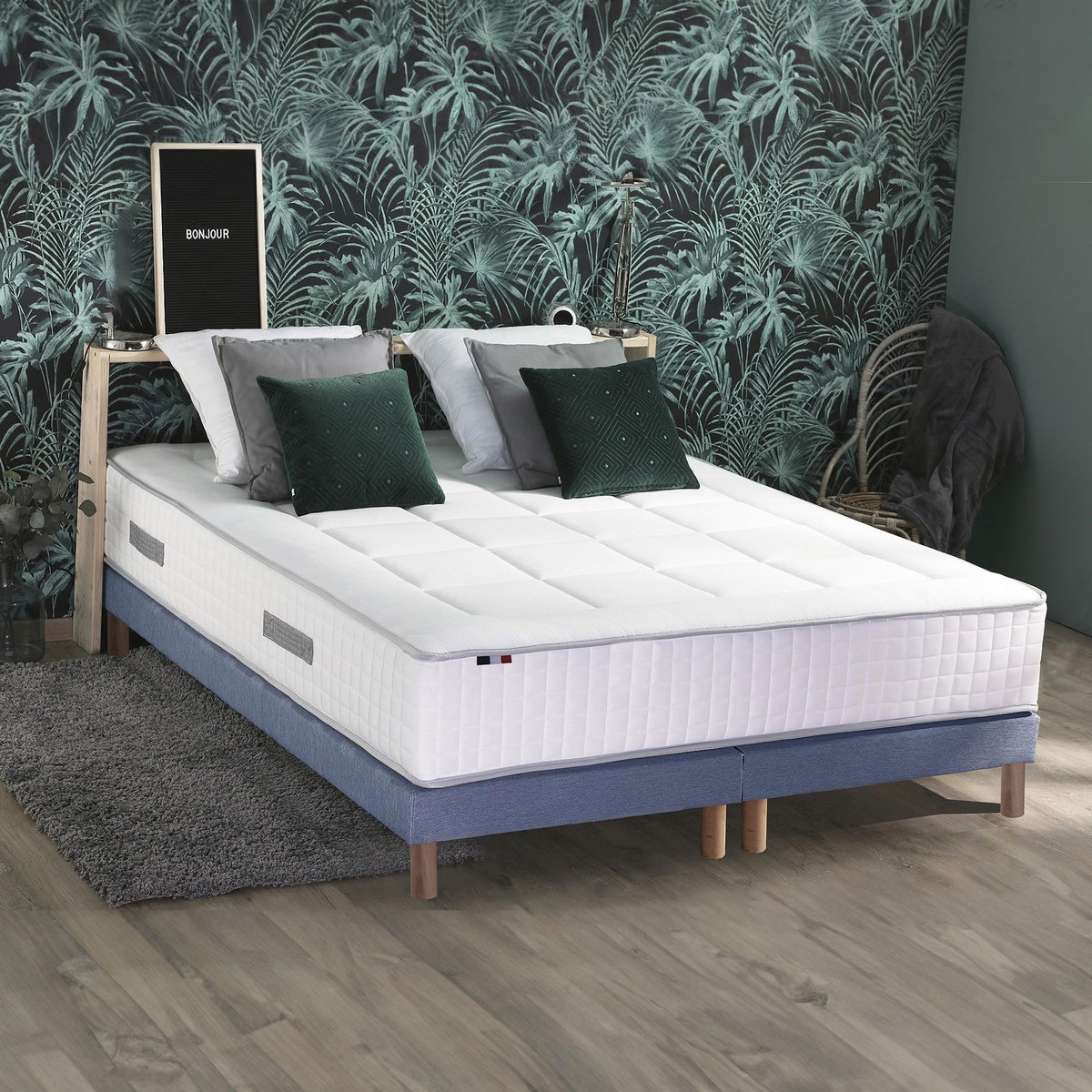 IDLITERIE Ensemble matelas Ressorts 7 zones H28cm + sommier PALACIO 2 FABRICATION FRANCAISE