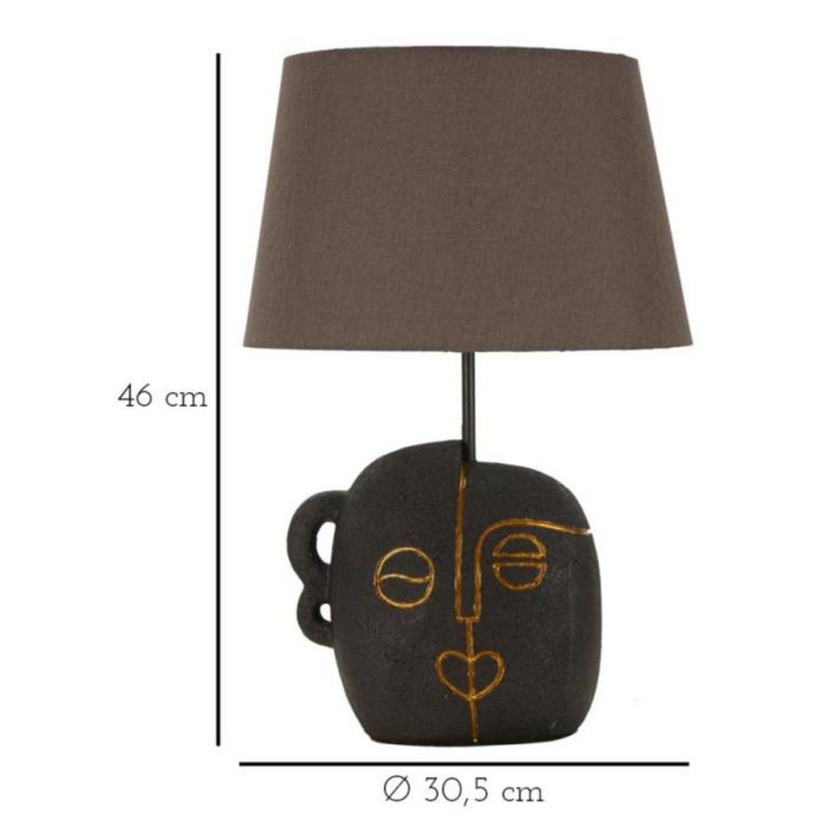 Paris Prix Lampe à Poser en Résine  Tribal  46cm Marron
