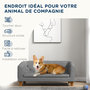 Voir la diapositive 5 : PAWHUT Canapé chien lit pour chien style Chesterfield dossier capitonné coussin moelleux pieds bois polyester gris