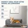 Voir la diapositive 5 : PAWHUT Canapé chien lit pour chien style Chesterfield dossier capitonné coussin moelleux pieds bois polyester gris