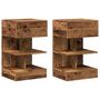 Voir la diapositive 2 : VIDAXL Tables de chevet 2 pcs vieux bois 40x35x65 cm bois d'ingenierie