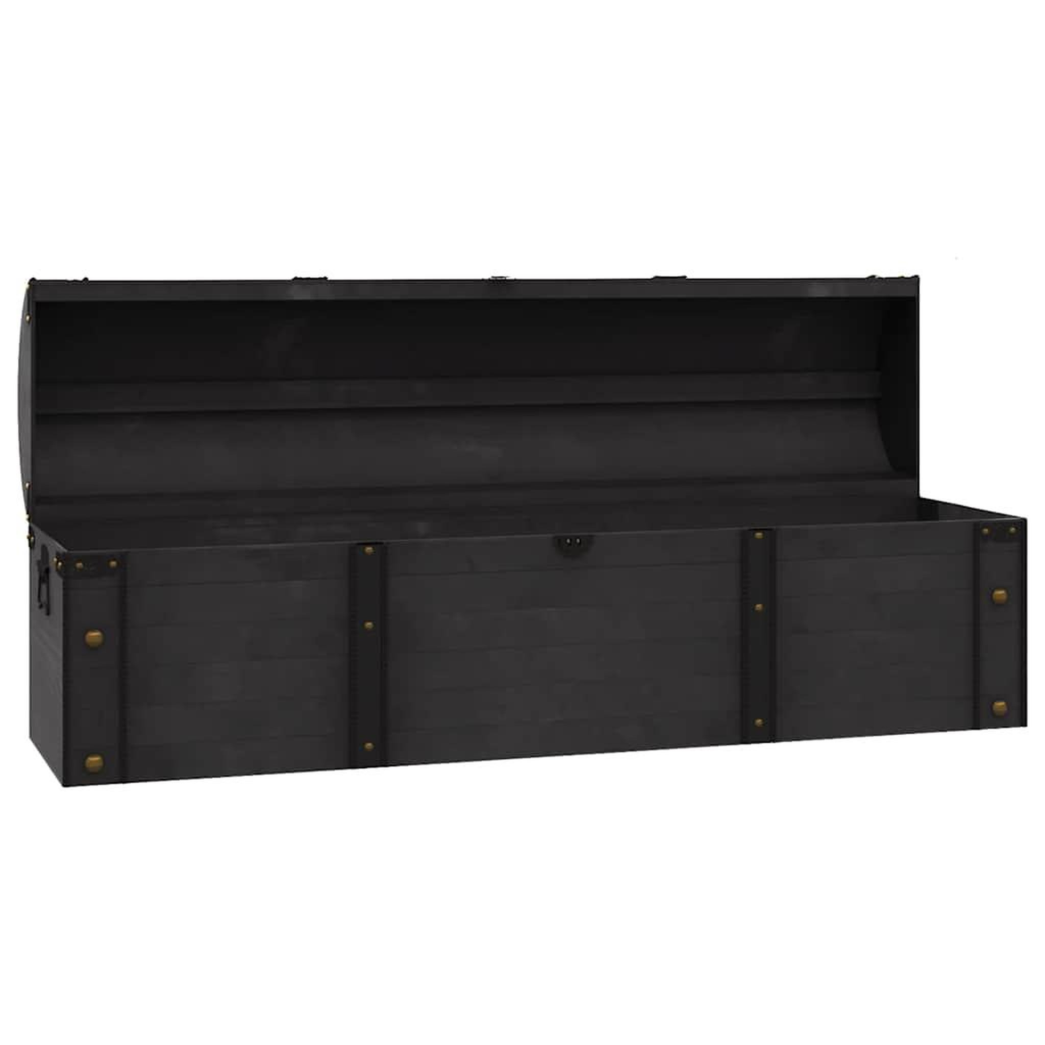 Voir la diapositive 5 : VIDAXL Coffre de rangement Bois massif style vintage 120x30x40 cm