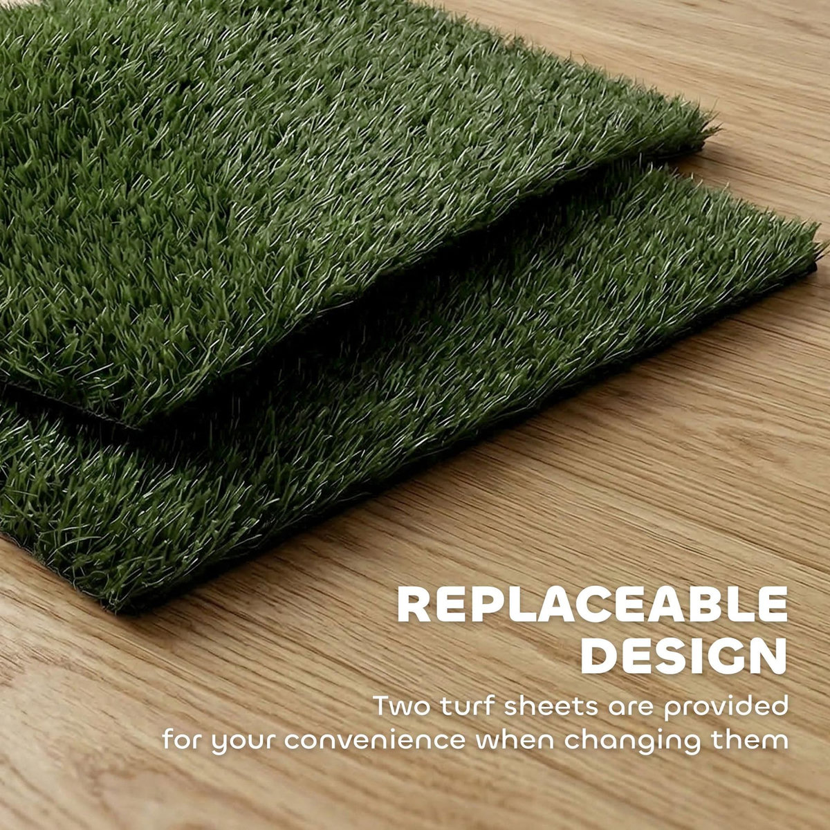 PAWHUT Litière gazon synthétique chien 2 tapis 3 couches dim. 63L x 50l cm