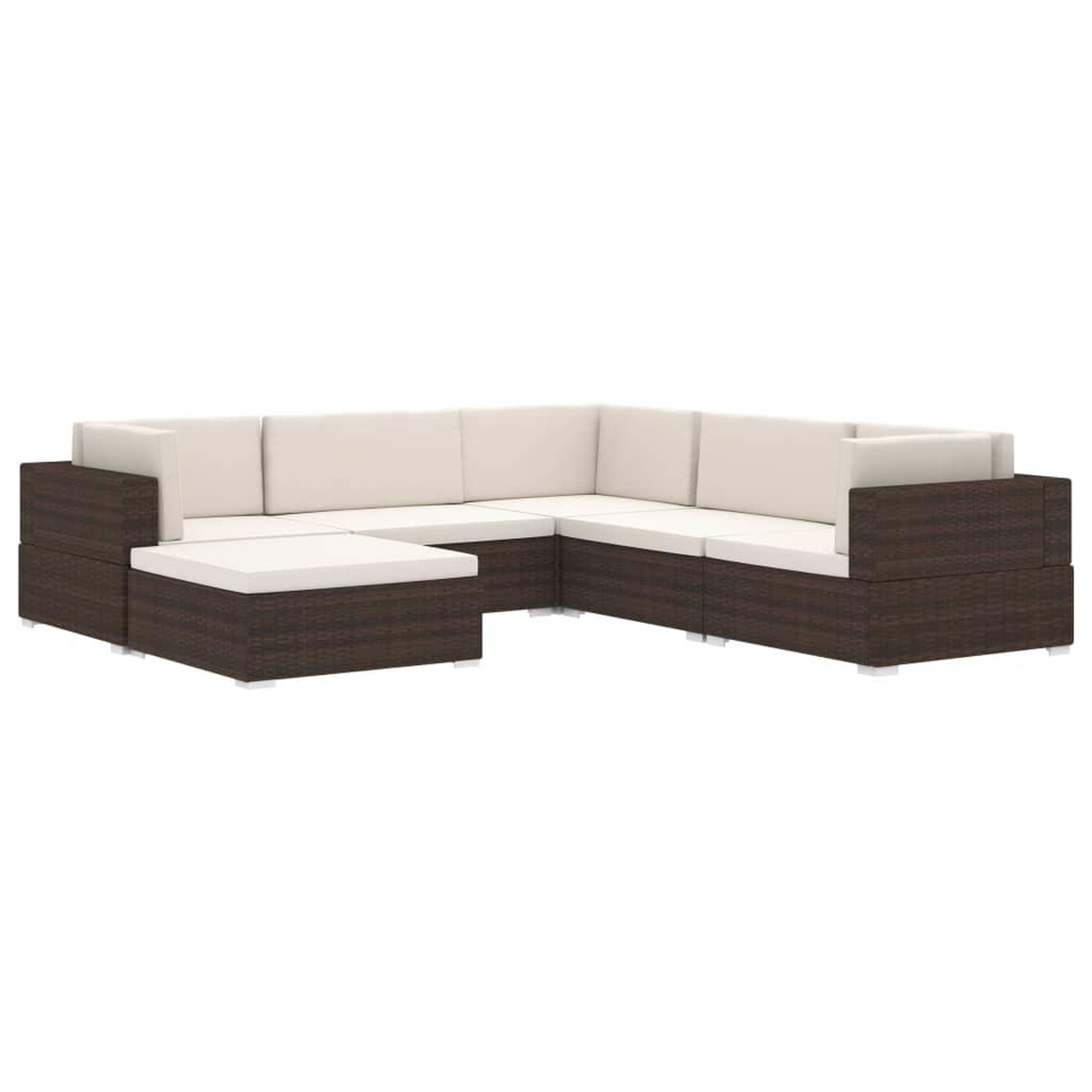 Voir la diapositive 5 : VIDAXL Repose-pied sectionnel 1 pc avec coussin Resine tressee Noir