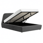Voir la diapositive 1 : CONCEPT USINE Lit coffre - 140x190 cm - Velours gris NORKA