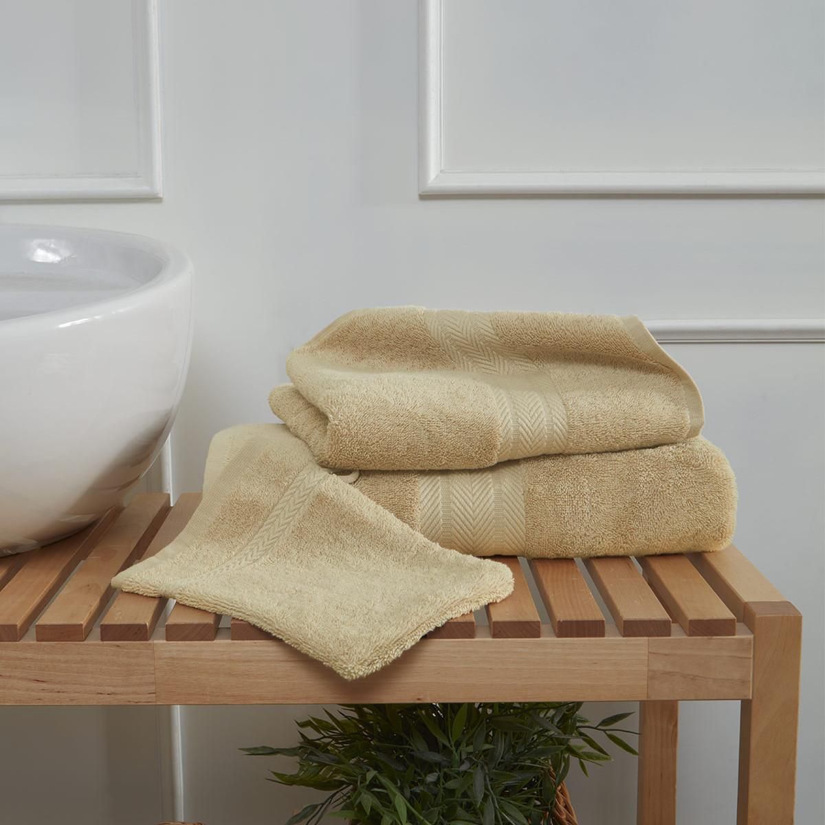 Sensei Maison Ensemble de bain 3 pièces (1 drap de bain + 1 serviette de toilette + 1 gant) LUXURY