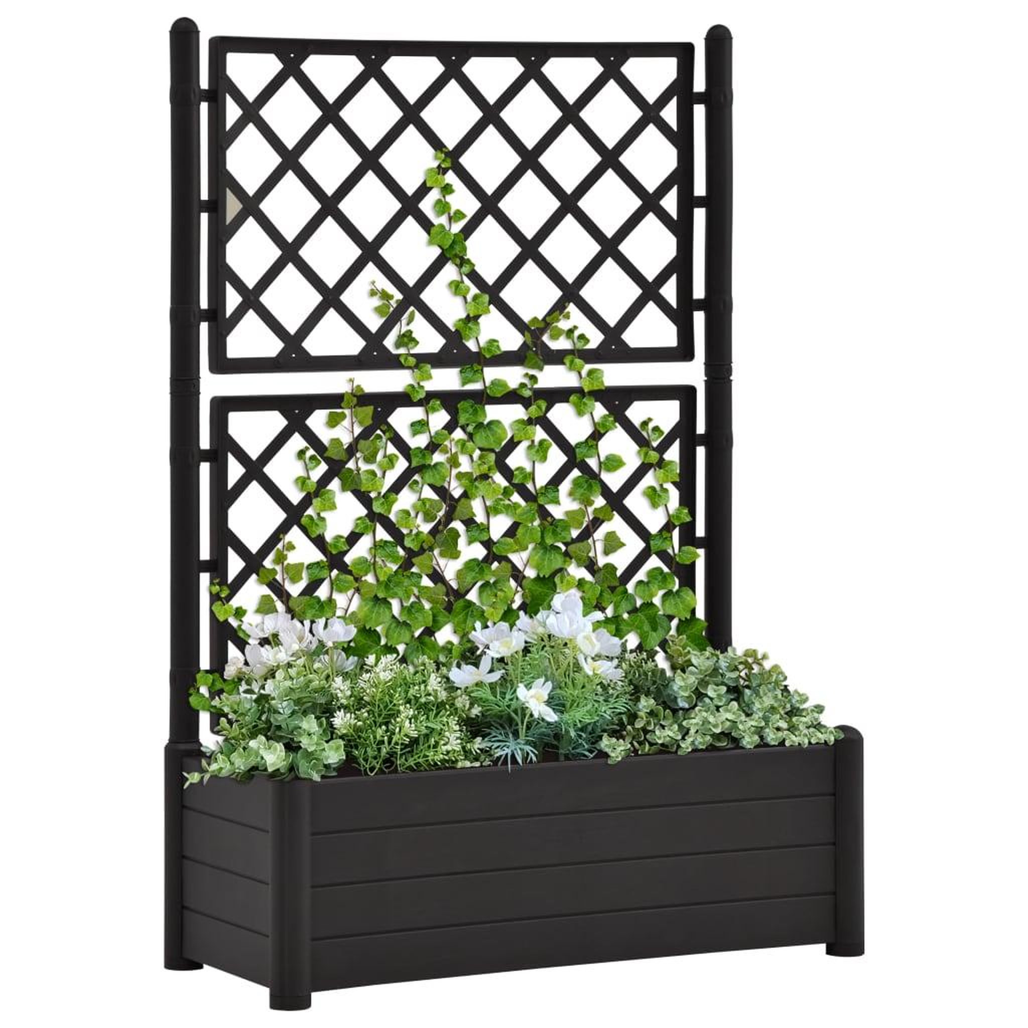 Voir la diapositive 1 : VIDAXL Jardiniere avec treillis 100x43x142 cm PP Anthracite