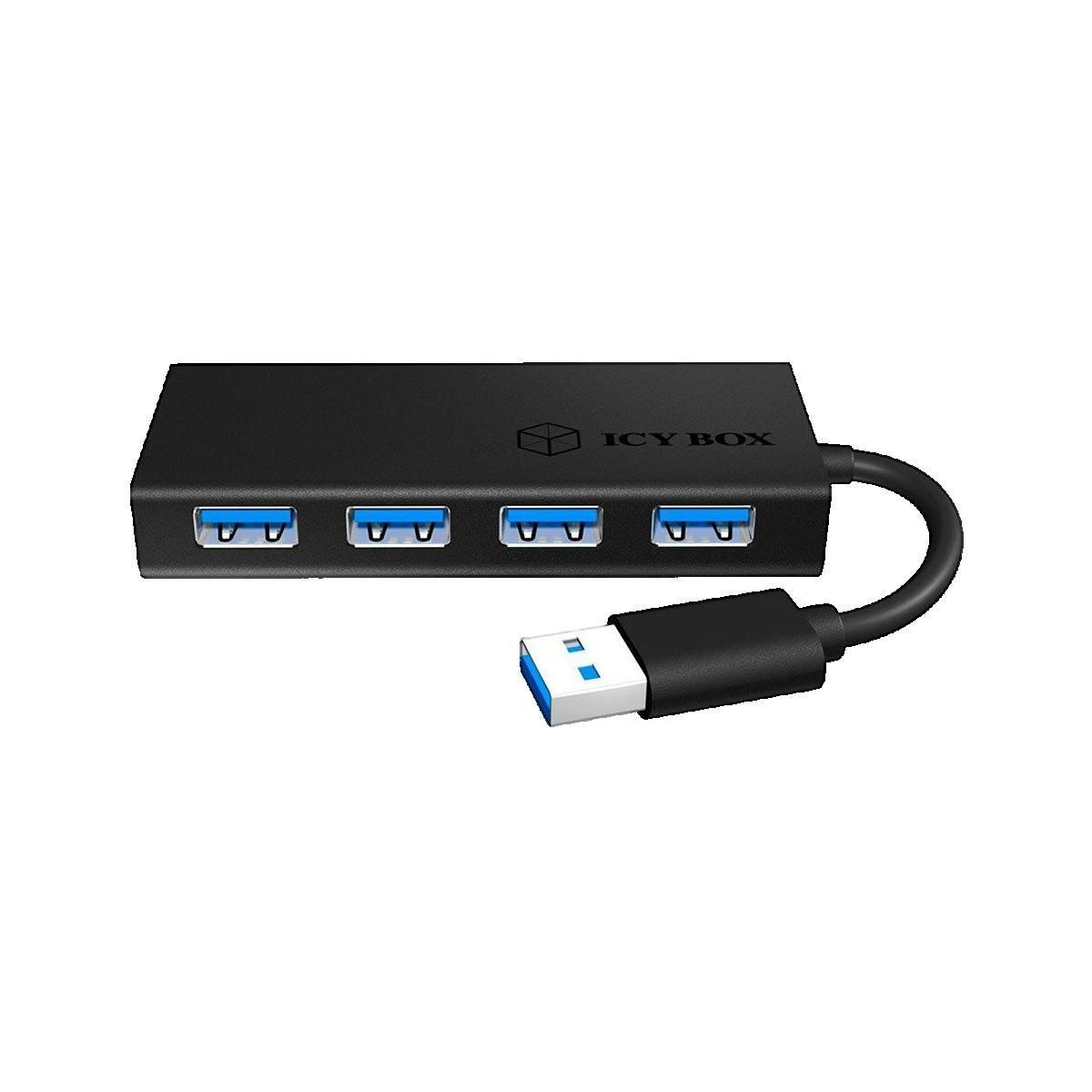 Icy Box Hub USB Icy-Box IB-AC6104-B avec 4 ports USB 3.0