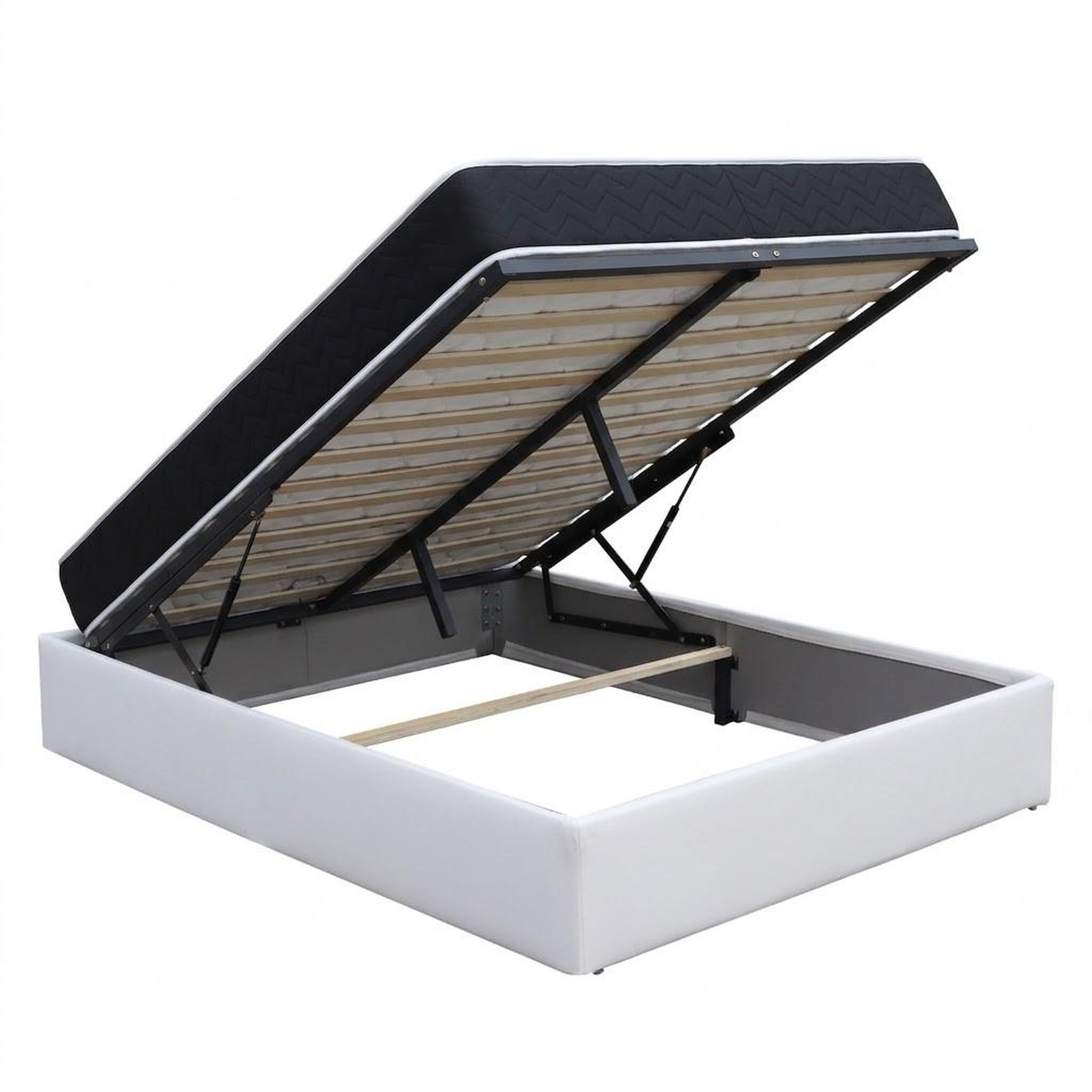 Voir la diapositive 2 : KING OF DREAMS Ensemble Lit Coffre et Matelas  Latex Accueil Moelleux