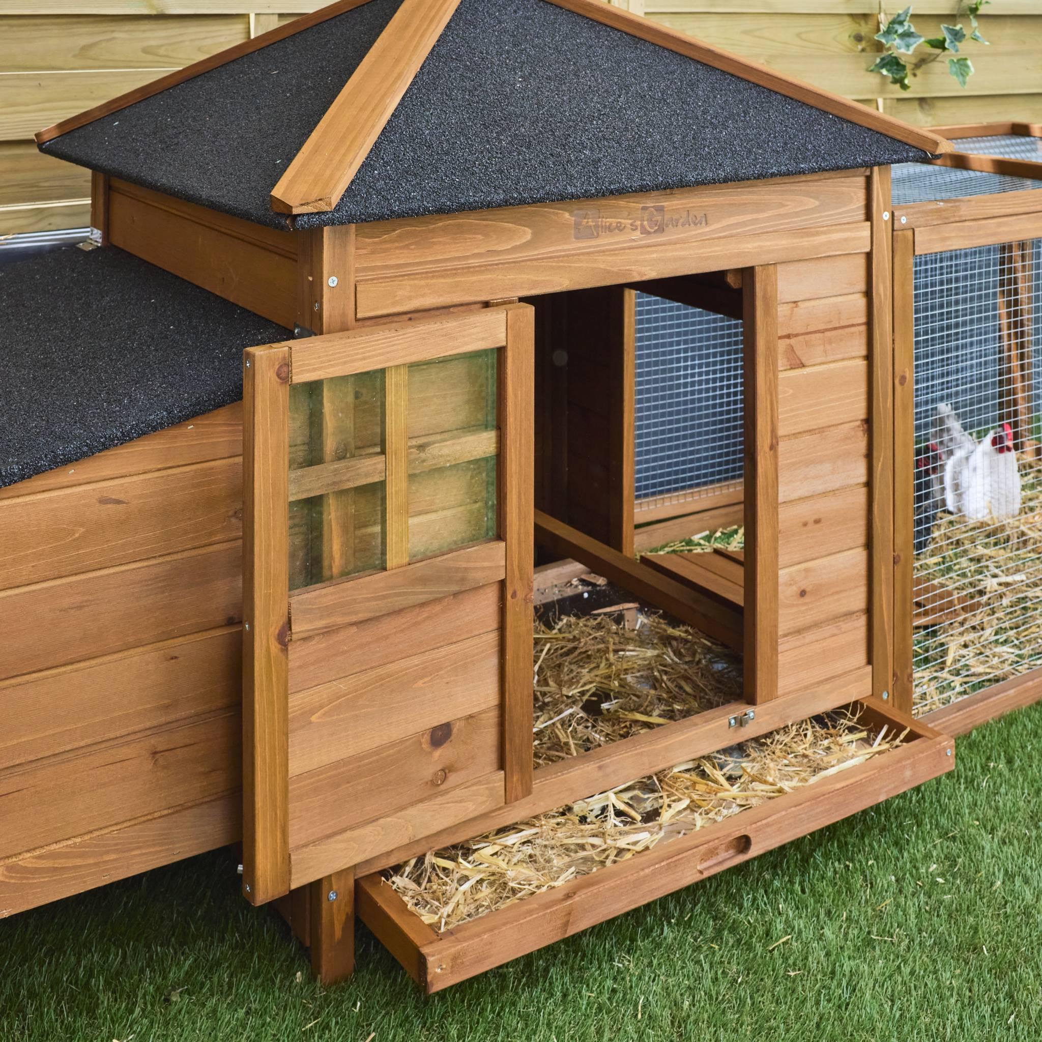 Voir la diapositive 6 : SWEEEK Poulailler en bois JAVA. 2 poules. cage à poule avec enclos