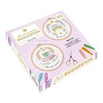 MON KIT DE BRODERIE BRIDGERTON. COFFRET AVEC 2 TOILES A BRODER, 1 AIGUILLE, 1 TAMBOUR EN BOIS, 6 ECHEVETTES DE FIL, Dhayere Ophélie