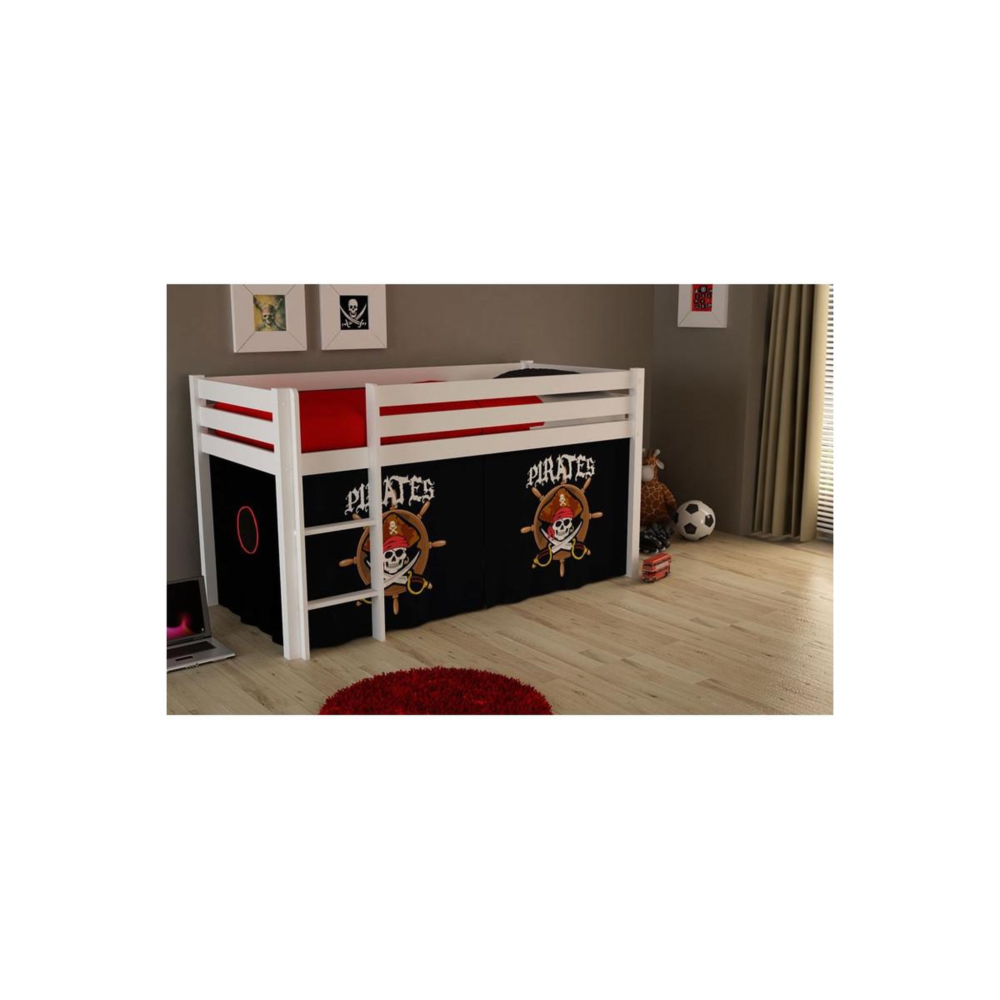 Voir la diapositive 3 : Paris Prix Lit enfant  pino pirates ii  90x200cm blanc
