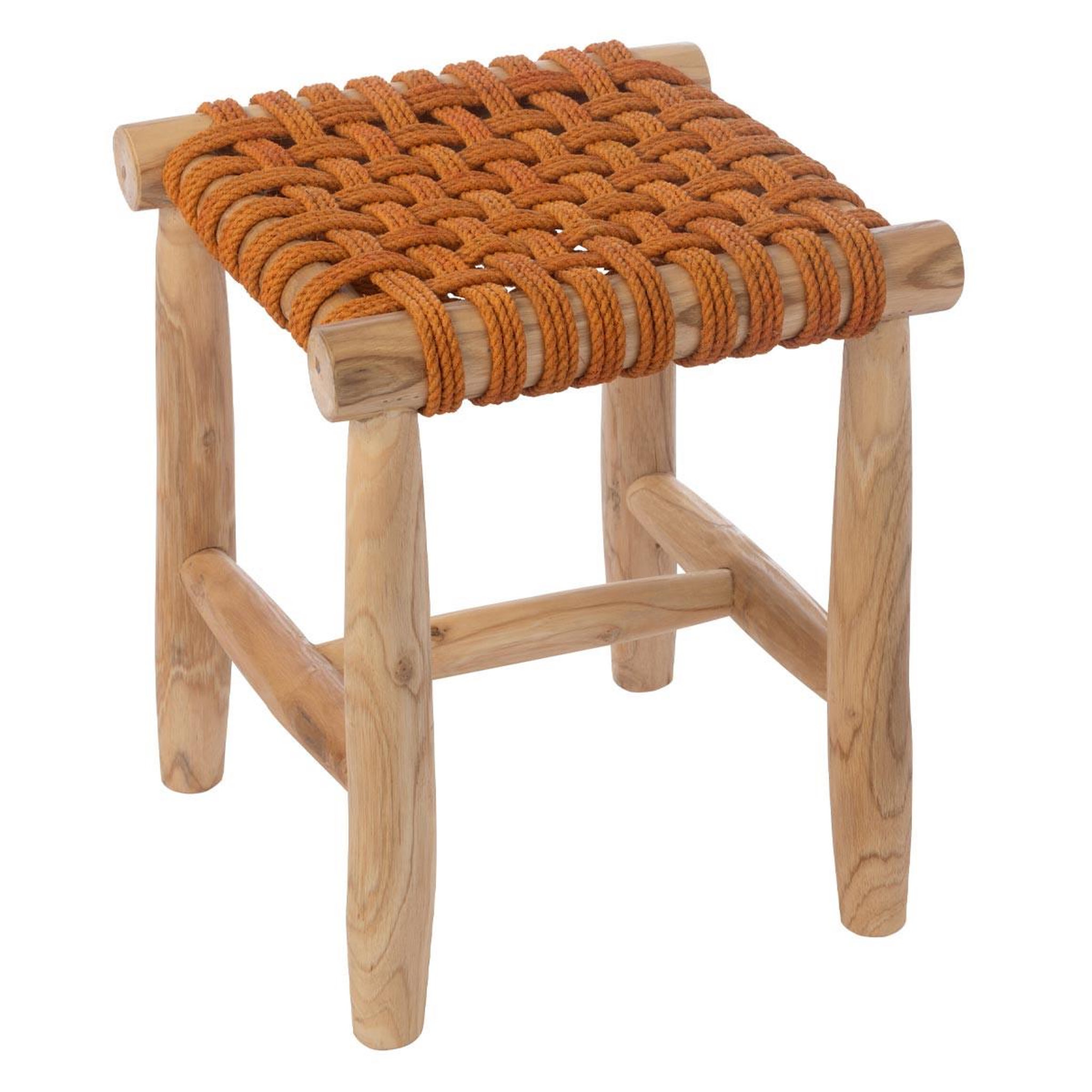J-LINE Tabouret en teck  erin  45cm orange