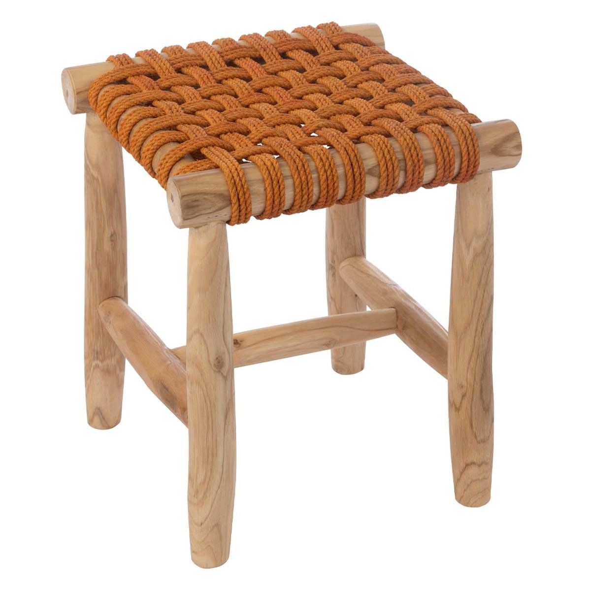 Paris Prix Tabouret en Teck  Erin  45cm Orange