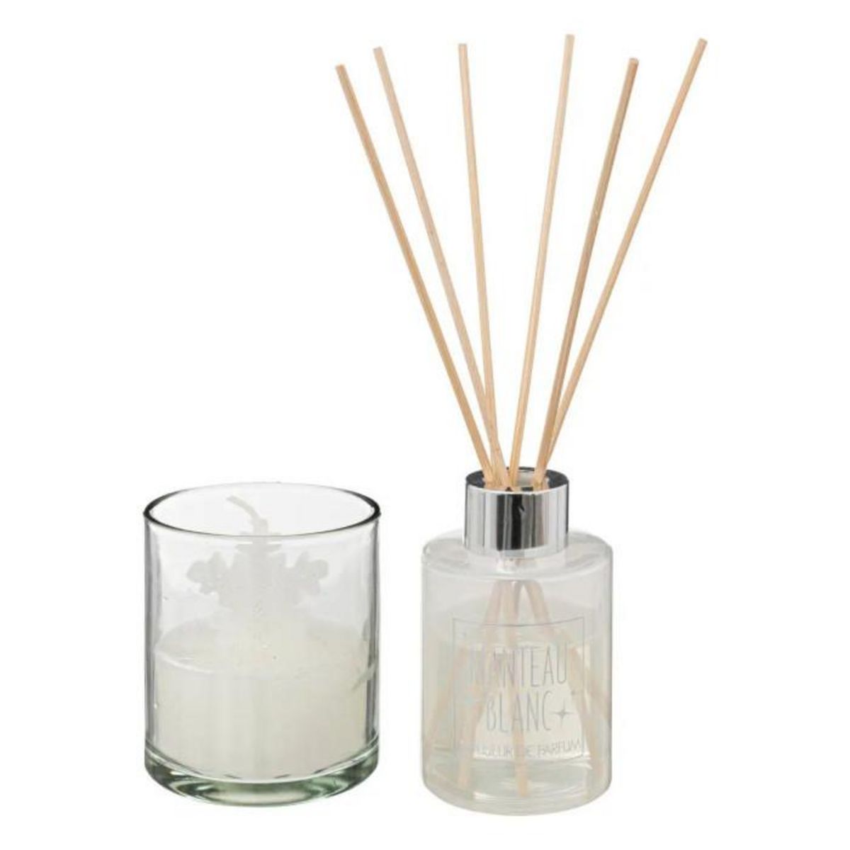 ATMOSPHERA Coffret Bougie & Diffuseur Parfum  Lola  20cm Blanc