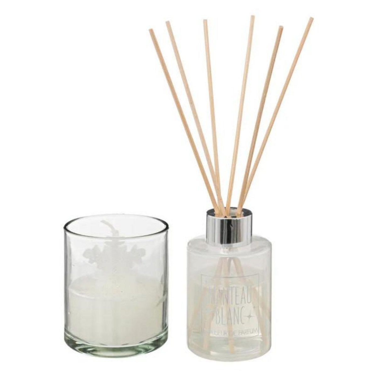 ATMOSPHERA Coffret Bougie & Diffuseur Parfum  Lola  20cm Blanc